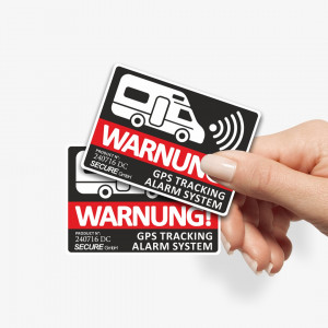 GPS Warnung Wohnmobil Sticker in schwarz, Sicherheit fürs Womo